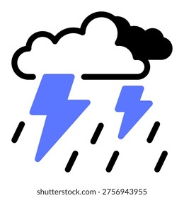 This Thunderstorm icon is suitable for natural disaster.