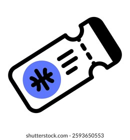 This Ticket icon is suitable for Basketball, Sport Event, etc