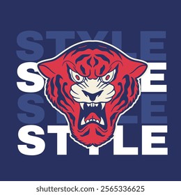 This tiger head mascot logo features a fierce and dynamic design, capturing the strength and intensity of the tiger.