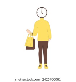 This time I created a character of someone who wants to shop or has bought a product that can be used for your design purposes in the form of a vector illustration