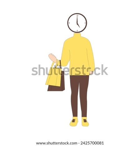 This time I created a character of someone who wants to shop or has bought a product that can be used for your design purposes in the form of a vector illustration