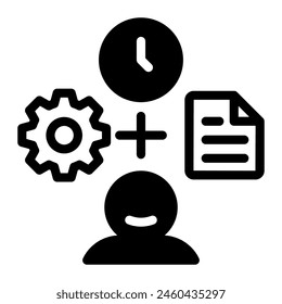This Time management icon is suitable for Remote work, Work from home, Digital Nomad and Freelance