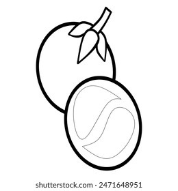 This tomato silhouette vector design on a white background is perfect for children's books, clothing, mascots, posters