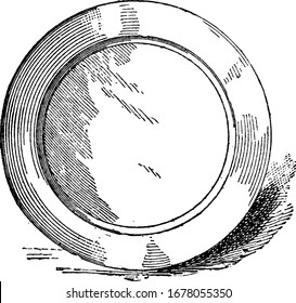 This is the top view of a tea spoon made of metal with a design on its handle. The neck of the spoon is high from the bowl, vintage line drawing or engraving illustration.