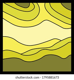 Este es un fondo topográfico abstracto con una mezcla de color amarillo oscuro a amarillo claro. Decorado con líneas de trazo que dan una impresión audaz y curvas indulgentes