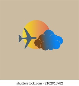 
This is a tourism logo symbolized by planes, sun and clouds which are ready to travel around the world.