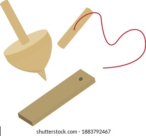 this is a toy that can rotate on a shaft, this toy is generally made of wood, this traditional toy in Indonesian is called gangsing