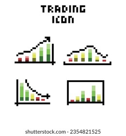 this is trading in pixel art with simple color and white background this item good for presentations,stickers, icons, t shirt design,game asset,logo and your project.