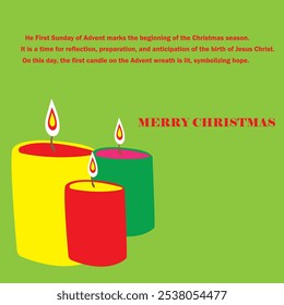 This tradition is popular among Christians during the Christmas season.


The Candle of Hope: Lit on the first Sunday of Advent, this candle signifies hope and the promise of the coming Messiah. - Powered by Shutterstock - Get 15% off with code: PIKWIZARD15