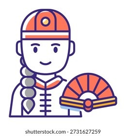 This Traditional clothes (man) icon is suitable for Lunar New Year.