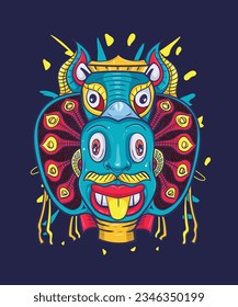 Das ist ein traditionelles Maskenkonzept. Das ist für T-Shirt-Design am besten geeignet