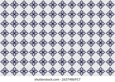 This traditional Thai fabric pattern features a repetitive floral diamond motif in gold on a deep white background, symbolizing elegance and cultural heritage.
