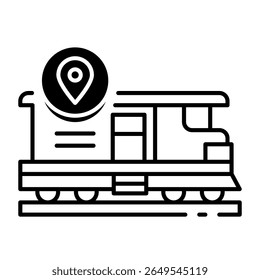 Este icono de tren es adecuado para el Transporte, viajes y turismo, etc