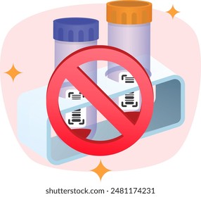 This translates to: "This image reflects the concept of scientific experiments, chemical analysis, or other laboratory tests. This illustration is often used in the context of education and research