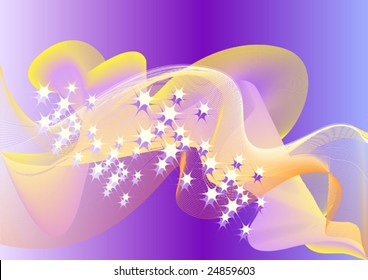 This is the Transparent sparkling orange train on a violet background
