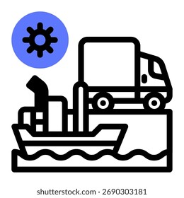 This Transportation management icon is suitable for Manufacturing, Distribution, and related fields.