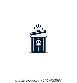 This trash can-shaped design is suitable for use as a marker for arriving at a public location