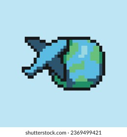 this is travel and holiday icon in pixel art with simple color and blue background ,this item good for presentations,stickers, icons, t shirt design,game asset,logo and your project.