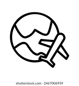 Dieses Reise-Icon-Set verfügt über schlanke Outline-Designs, die sich perfekt für die Darstellung verschiedener Reise-Elemente eignen. Die Symbole umfassen ein Flugzeug, Koffer, Karte, Kamera, Strandszene, Pass, Globus, Zug, Hotel,