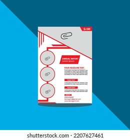 This is a Travel template or flyer design with contact and venue details and cover modern layout, annual report, poster, flyer in A4 with colorful triangles.