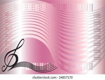 This is a treble clef on the background with texture of the silk violet
