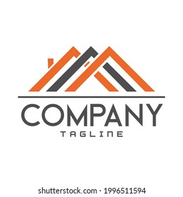 This triangular logo shaped like a house is perfect for those related to construction