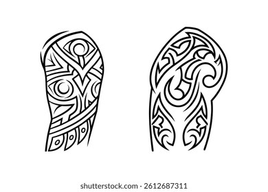 this is Tribal Upper Arm Tattoo vector icons. tattoo line art.