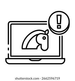 Este ícone Cavalo de Troia é adequado para Segurança de Rede, Segurança Digital, etc