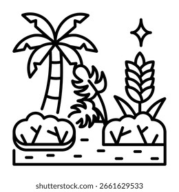 Este ícone do jardim tropical é adequado para o belo país tropical, etc.