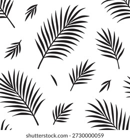 Este fundo padrão de folhas de palmeira tropical apresenta silhuetas pretas elegantes de frondes de palma dispostas em uma superfície branca limpa. O design botânico simples cria uma textura moderna, mínima e elegante ideal para projetos contemporâneos. Repetir formas de folha forma um padrão equilibrado que se sente fresco, natural e decorativo. O contraste monocromático acrescenta clareza e versatilidade, tornando-o adequado para fundos, papéis de parede, têxteis, embalagens, marcas e designs digitais. Inspirado pela natureza tropical e plantas da selva, este padrão sem costura traz um humor calmo, arejado e orgânico. Perfeito para temas de verão, projetos ecológicos, papelaria, impressões e layouts criativos que precisam de uma textura botânica limpa.