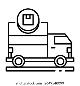 This Truck icon is suitable for Transportation, Travel and Tourism, etc