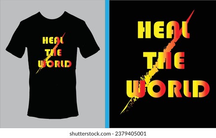 Este es un diseño de camisetas con fondo negro. cada color oscuro coincidirá con él. Aquí, usamos colores degradados y multicolor de la vida. el amor sanará al mundo.