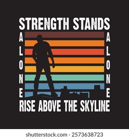 This T-shirt design features an empowering message, perfect for those who believe in the power of perseverance and strength. The phrase "Rise above, let your dreams soar" is beautifully displayed.