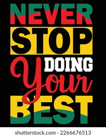 This t-shirt design has a modern, minimalist style with bold typeface. The text reads "Make it happen" in a striking yellow color against a black background.