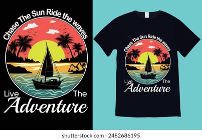 This t-shirt design is summer adventure design . use the all color print. 