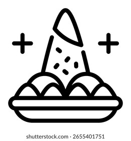 Este icono de Tumpeng es adecuado para la cultura indonesia, etc.