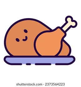 This turkey icon is suitable for Thanksgiving event and autumn season.