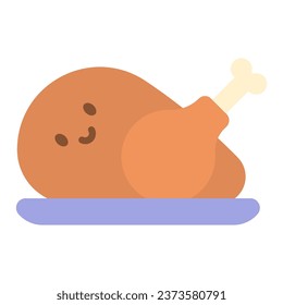 This turkey icon is suitable for Thanksgiving event and autumn season.