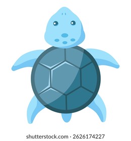 This Turtle from above side illustration is suitable for sea creature, wild animal, etc.