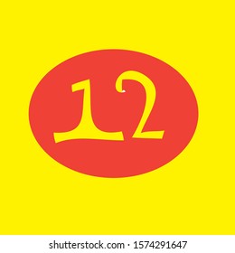 
This is the twelve numbers in four orange circles