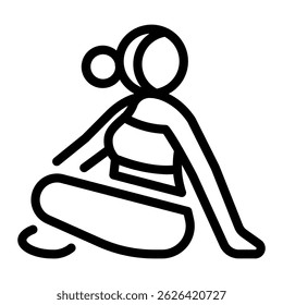 Dieses Twist-Symbol (Pose) eignet sich für Yoga, Achtsamkeit, gesunden Lebensstil usw.