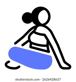 Este icono de Twist (pose) es adecuado para Yoga, Mindfulness, estilo de vida saludable, etc