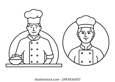 This is a two business icon man lineart with illustration.