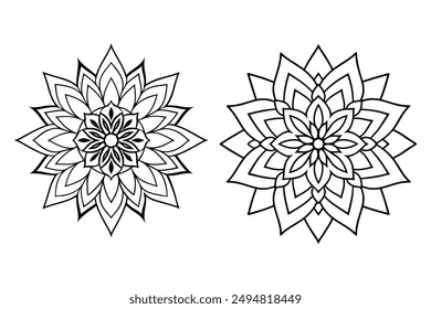 This is a two flower icon mandala with illustration.