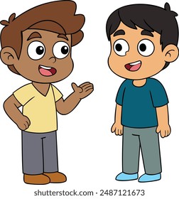 This is a two friends are talking ,graphic resource for happy friendship day with high quality eps format