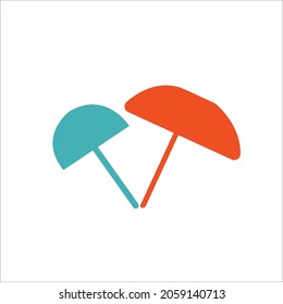 This is two umbrella orange and blue 