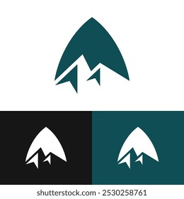 Este diseño de logotipo de dos montañas es capaz de crear una impresión profunda e inolvidable, al tiempo que diferencia a la marca de la competencia.