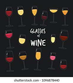 This is  types of wine. The glasses of wine you can use in the menu, in the shop, in the bar, the card or stickers. 