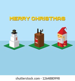 This is a typical illustration of Christmas which is packaged in an isometric style. You can use this for your own benefit. Like greeting cards, illustrations in landing pages and other media.