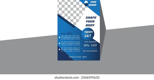 This is a  ultramodern flyer which expose the importance of body shape for a body builder.